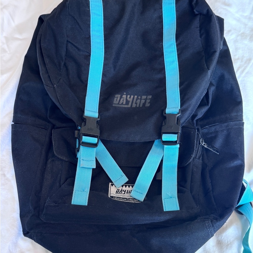 Black and Turquoise School Backpack